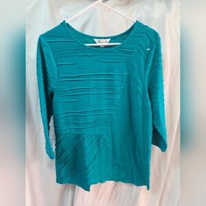 Allison Daley Aqua Textured Women's Top